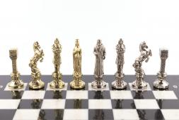 Шахматы "Ренессанс" доска 36х36 см мрамор фигуры цвет золото / серебро