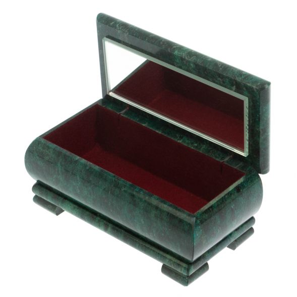 Шкатулка &amp;quot;Хозяйка медной горы. Малахит&amp;quot; из змеевика 16х8х7,5 см 128281