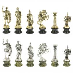 Шахматы &amp;quot;Римские войны&amp;quot; на подставках доска 44х44 из змеевика