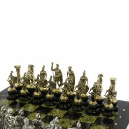 Шахматы &amp;quot;Римские войны&amp;quot; на подставках доска 44х44 из змеевика