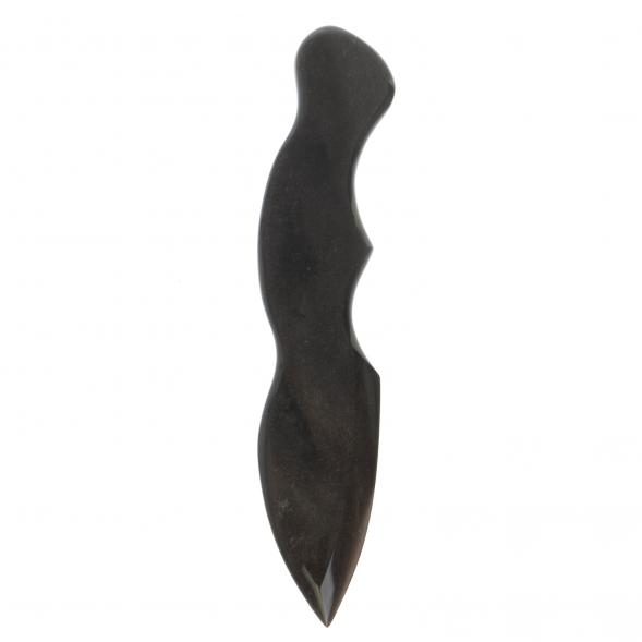 Нож декоративный из серого обсидиана с иризацией 20,5х4х1 см 128732