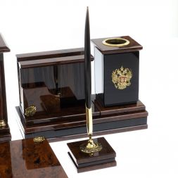 Настольный набор "Версаль" из обсидиана