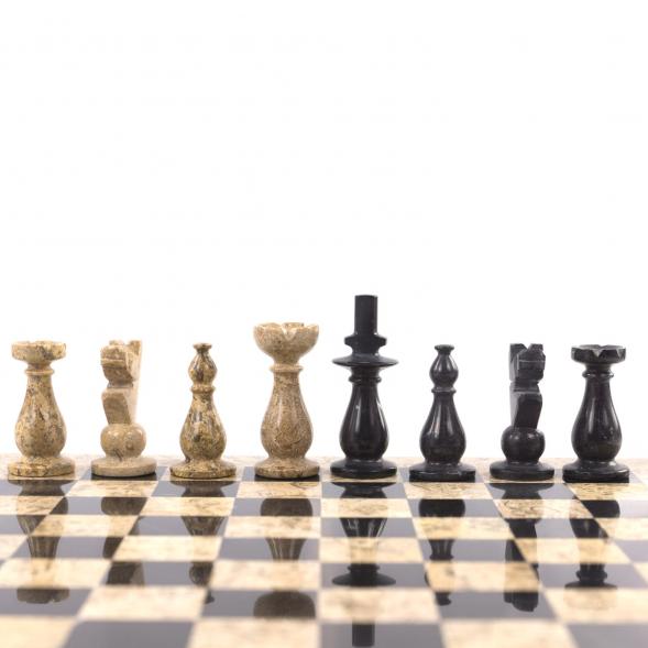 Настольные шахматы &amp;quot;Дебют&amp;quot; доска 30х30 см камень ракушечник мрамор 121660