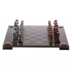 Шахматы с гравировкой "Турнирные" доска 36х36 см мрамор, лемезит