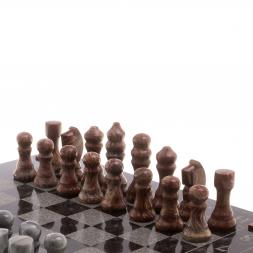 Шахматы с гравировкой "Турнирные" доска 36х36 см мрамор, лемезит