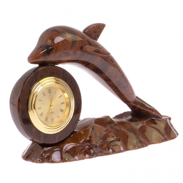 Часы &amp;quot;Дельфин&amp;quot; из коричневого обсидиана 125427