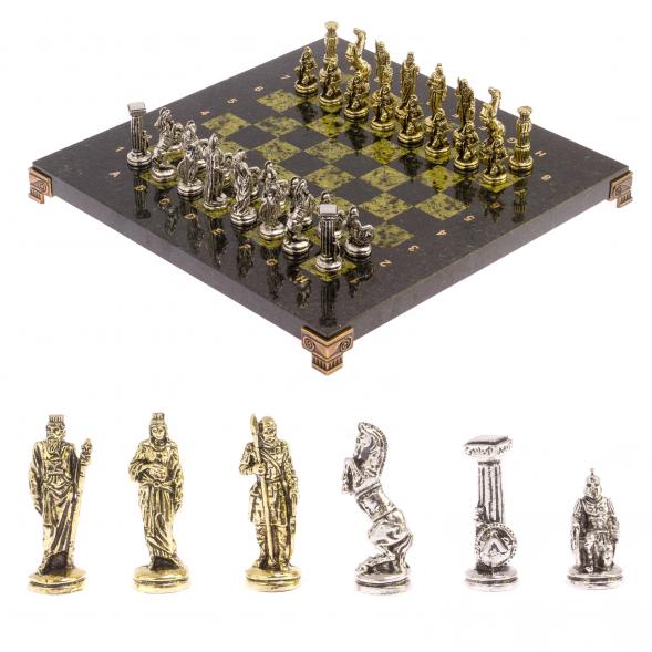 Шахматы &amp;quot;Царь Леонид&amp;quot; доска 28х28 см змеевик 126040