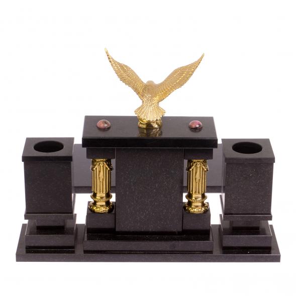 Настольный набор &amp;quot;Орёл&amp;quot; камень родонит 126331