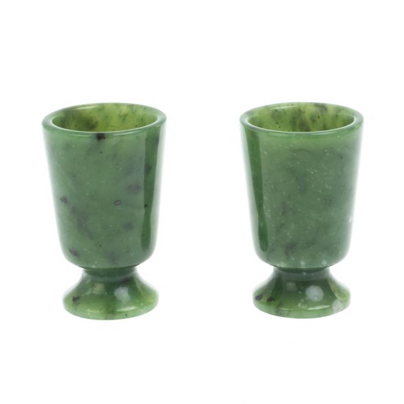 Пара рюмок из нефрита 4,2х4,2х6,5 см 20 мл 128119