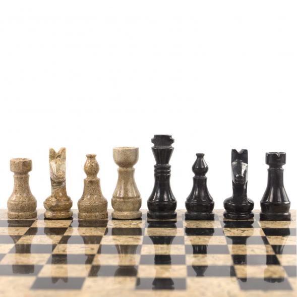 Каменные шахматы &amp;quot;Статус&amp;quot; доска 30х30 см камень ракушечник мрамор 121661