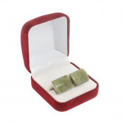 Запонки прямоугольные камень желтый апатит