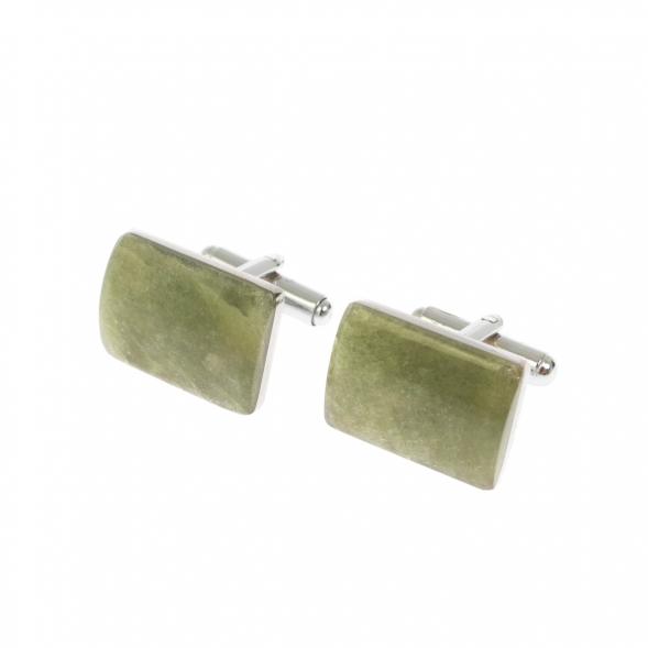 Запонки прямоугольные камень желтый апатит 130056