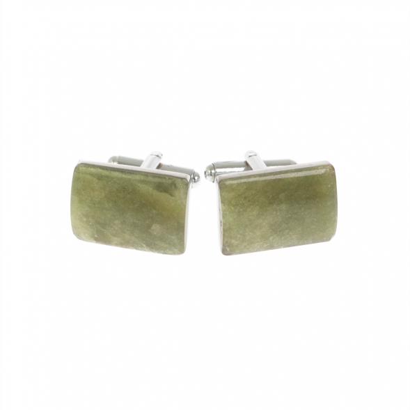 Запонки прямоугольные камень желтый апатит 130056