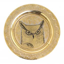 Подарочный набор &amp;quot;Филин&amp;quot; тарелка и 3 стопки перевертыша Златоуст