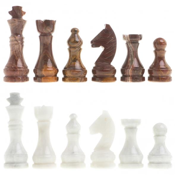 Шахматы из оникса и мрамора &amp;quot;Европейские&amp;quot; доска 30х30 см 123970