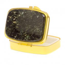 Таблетница на 2 отсека камень мусковит цвет золото
