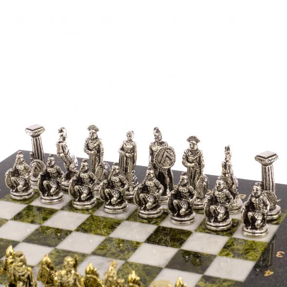 Шахматы &amp;quot;Царь Леонид&amp;quot; доска 28х28 см змеевик мрамор 126041
