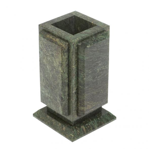 Карандашница с накладками из шабровского змеевика 7х7х10,5 см 126861