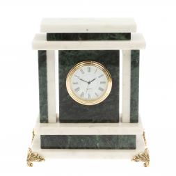 Часы из нефрита и белого мрамора