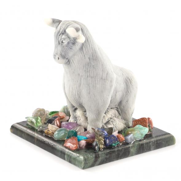 Статуэтка &amp;quot;Бык&amp;quot; мрамолит, змеевик 121188