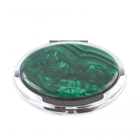 Зеркальце овальное из малахита цвет серебро 121278