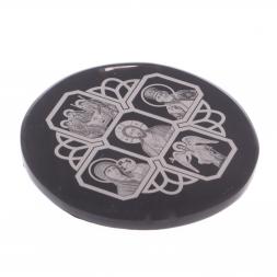 Оберег в машину "Иконостас" обсидиан черный 47 мм