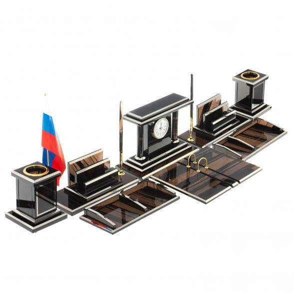 Письменный набор &amp;quot;Кабинетный&amp;quot; из чёрного обсидиана 122379