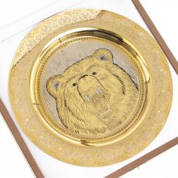 Тарелка с гравюрой &amp;quot;Медведь&amp;quot; 22,5 см Златоуст