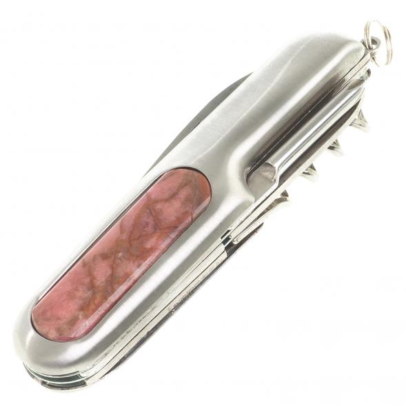 Нож мультитул складной 7 в 1 с камнем родонит 123873