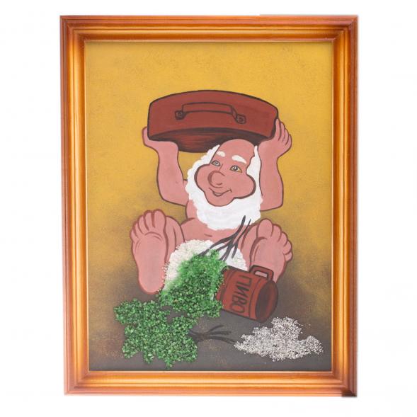 Картина &amp;quot;Банька&amp;quot; багет дерево 36х46 см из каменной крошки 124294