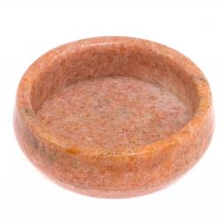 Пепельница круглая из розового мрамора 10х10х3 см