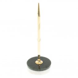 Подставка под ручку из нефрита и мрамора 7х7х22 см