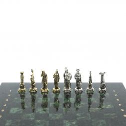 Шахматы &amp;quot;Царь Леонид&amp;quot; доска 28х28 см шабровский змеевик