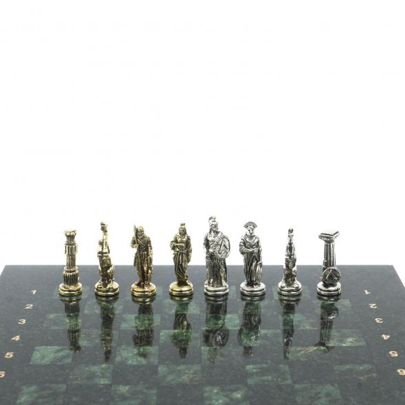 Шахматы &amp;quot;Царь Леонид&amp;quot; доска 28х28 см шабровский змеевик 127968