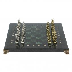 Шахматы &amp;quot;Царь Леонид&amp;quot; доска 28х28 см шабровский змеевик