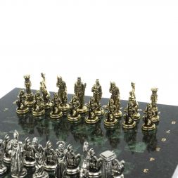 Шахматы &amp;quot;Царь Леонид&amp;quot; доска 28х28 см шабровский змеевик