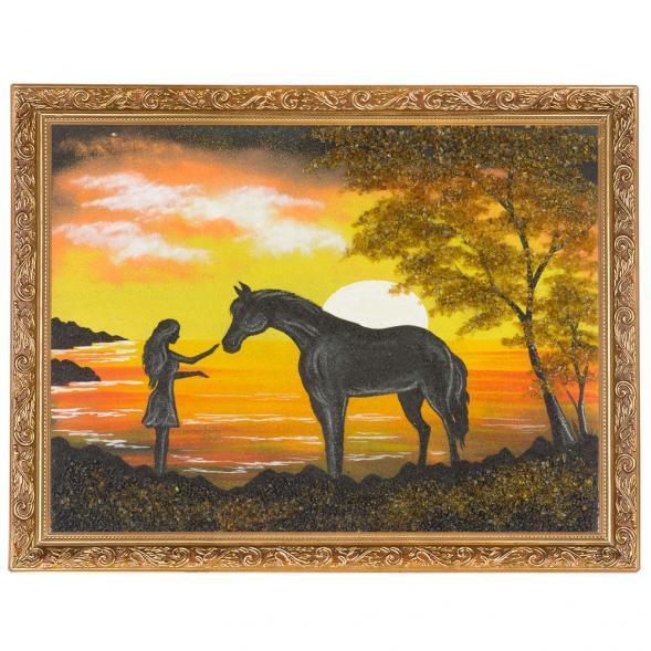 Картина &amp;quot;На закате&amp;quot; багет 36х46 см, каменная крошка 119330