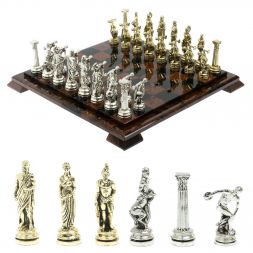 Шахматы &amp;quot;Олимпийские игры&amp;quot; доска 40х40 см из обсидиана