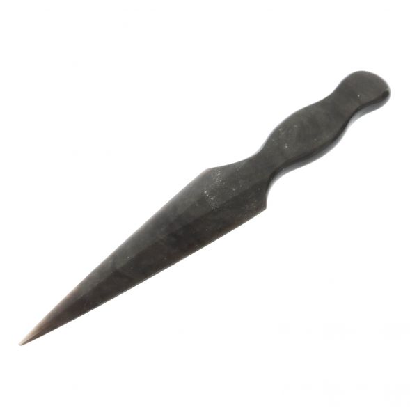 Декоративный нож из серого обсидиана 24,5х4,5х1 см 128734