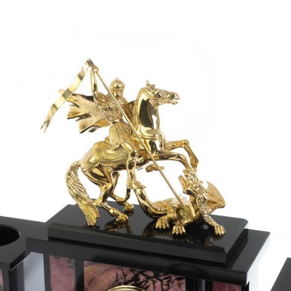 Настольный набор &amp;quot;Георгий Победоносец&amp;quot; из родонита 128961