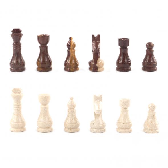 Шахматы из камня &amp;quot;Европейские&amp;quot; доска 30х30 см оникс мрамор 121663