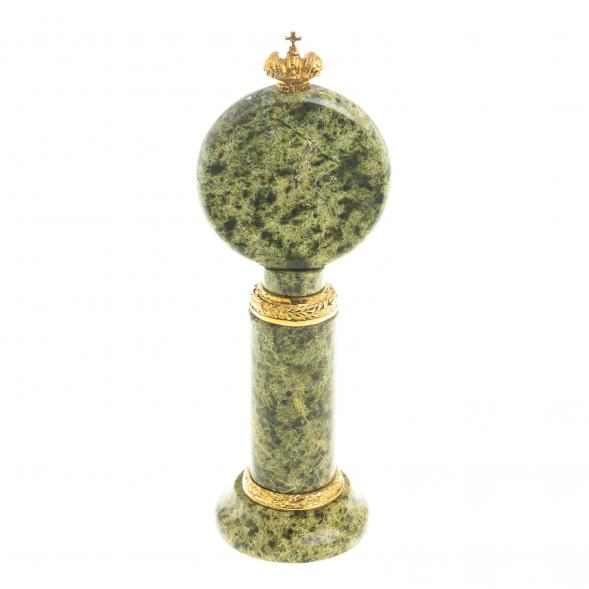 Настольные часы &amp;quot;Корона&amp;quot; камень змеевик бронза 113131