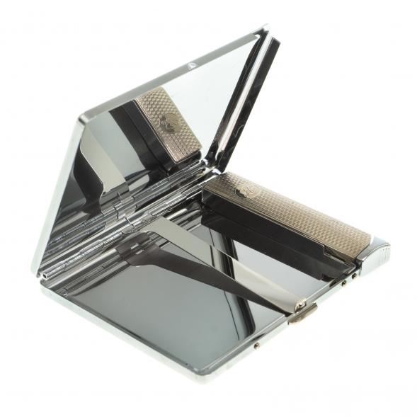 Портсигар на 10 сигарет с зажигалкой камень содалит 123425