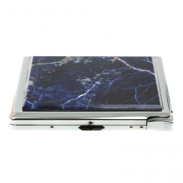 Портсигар на 10 сигарет с зажигалкой камень содалит 123425