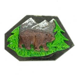 Магнит "Мишка в лесу" из змеевика