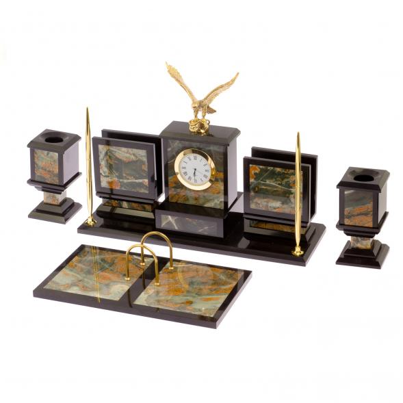 Письменный прибор &amp;quot;Орел&amp;quot; камень офиокальцит 125431