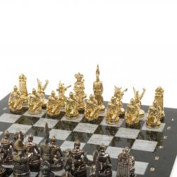 Шахматы настольные "Шахерезада" 40х40 см серый мрамор