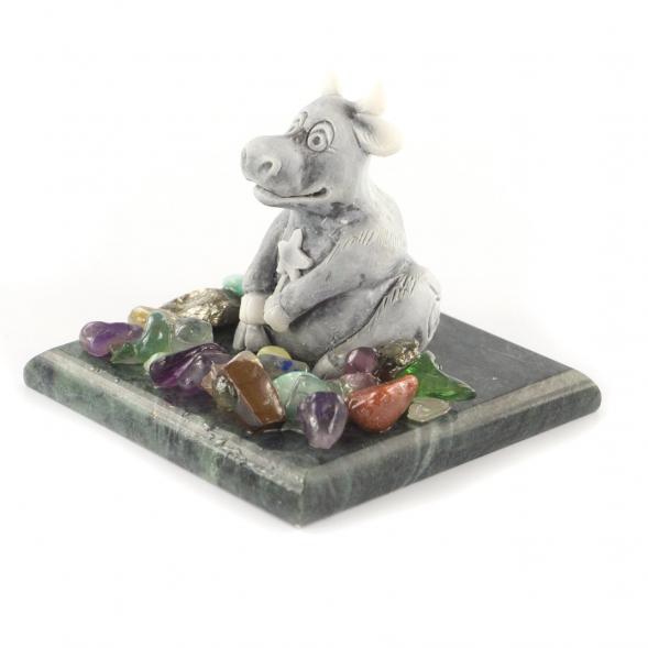 Сувенир &amp;quot;Бык малый&amp;quot; мрамолит змеевик 121190