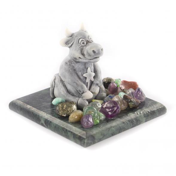 Сувенир &amp;quot;Бык малый&amp;quot; мрамолит змеевик 121190