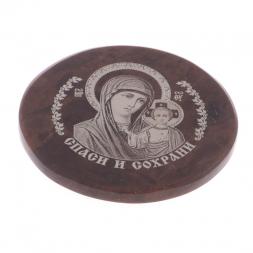 Икона автомобильная "Смоленская БМ" обсидиан коричневый 47 мм